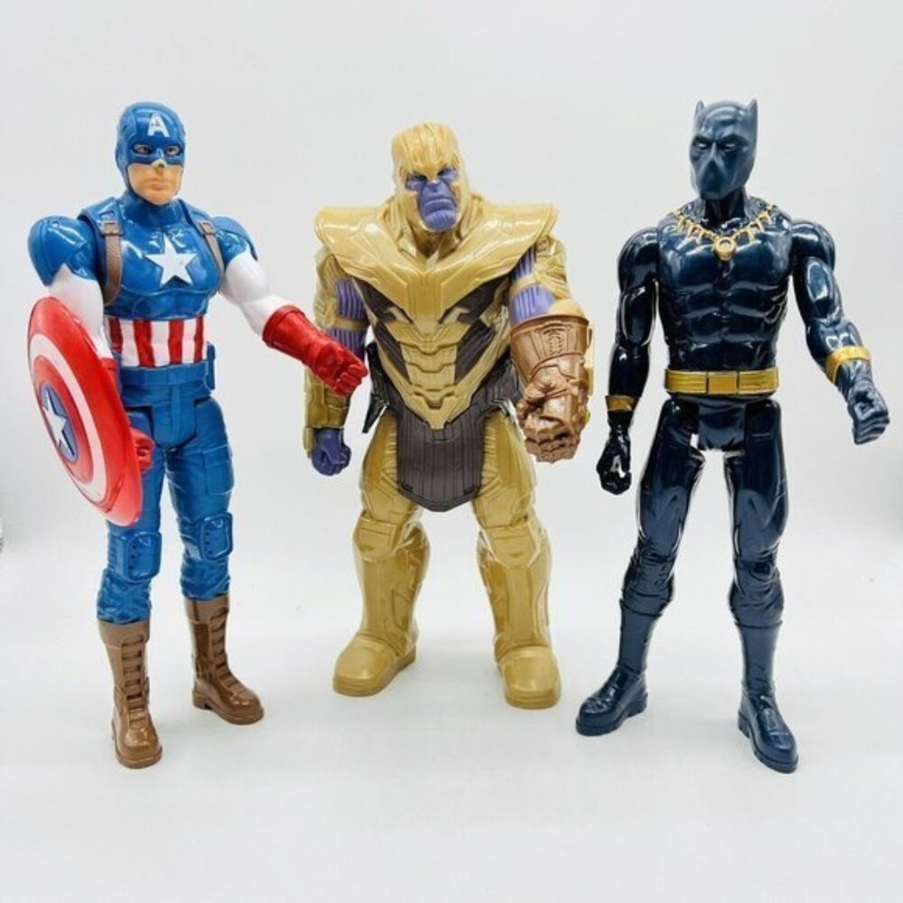 Marvel Avengers: Titan Hero Series Thanos, Black Panther & Captain‎ America 12”